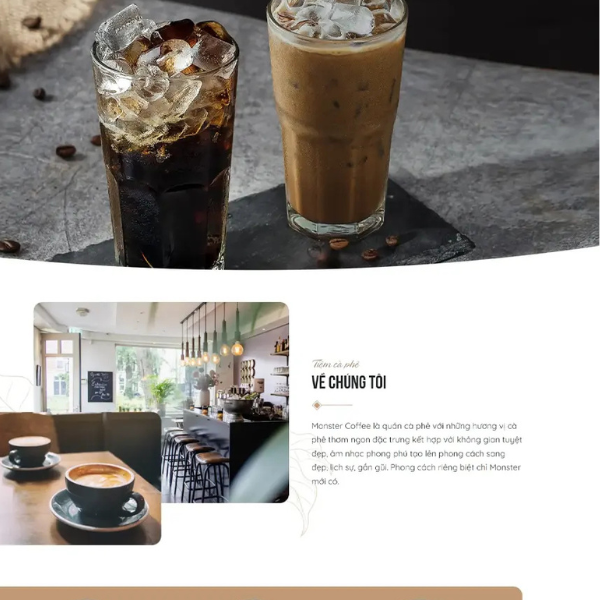 mẫu website bánh ngọt cafe đẹp chuẩn SEO